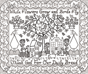 Our Daily Bread Sampler Folk Art Outline Needle Point