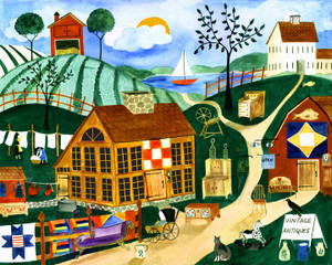 Vintage Country Antique House Folk Art