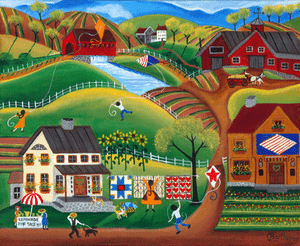 Flights of Fancy Kites & Quilts Folk Art Print