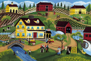 Brookside Inn of Yesteryear Folk Art Print