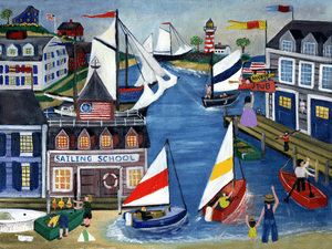 Primitive Sailing School Americana Print