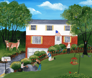 Rycheck House with family, deer & gerbils