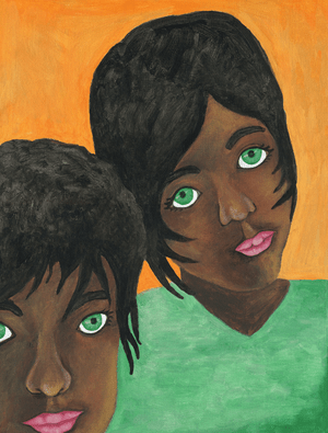 Original Folk Art  painting "Black is Colour of Paradise"