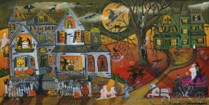 Original Painting Calling All Creatures on Halloween SOLD