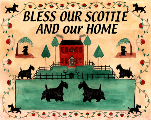 Scottie Dog House Blessing Giclee Scottie Dog House Blessing Giclee