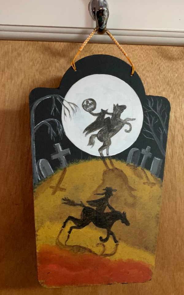 Original painting Halloween Headless Horseman Ride