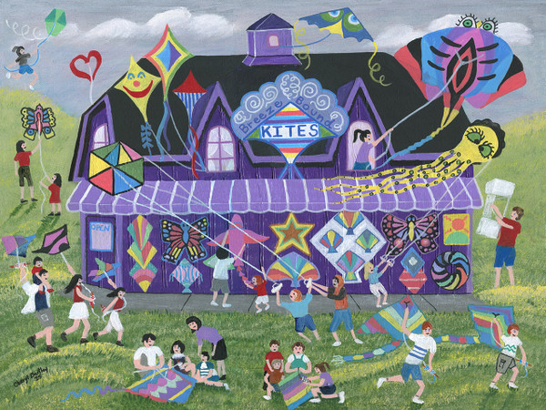 Breeze Bound Kites Original Painting Breeze Bound Kites Original Painting