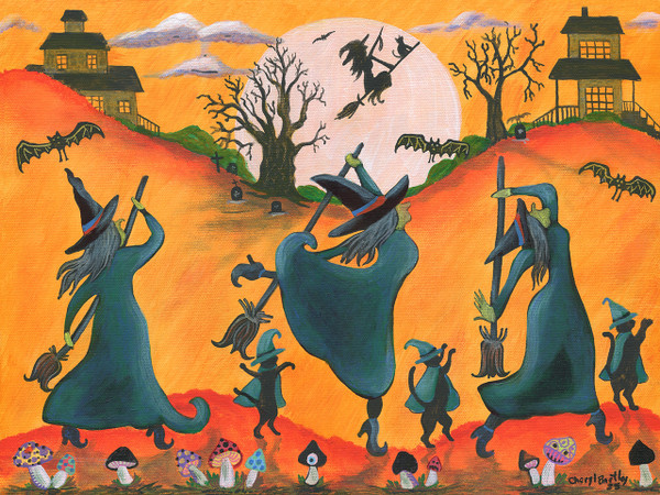 Witches halloween Broom Dance