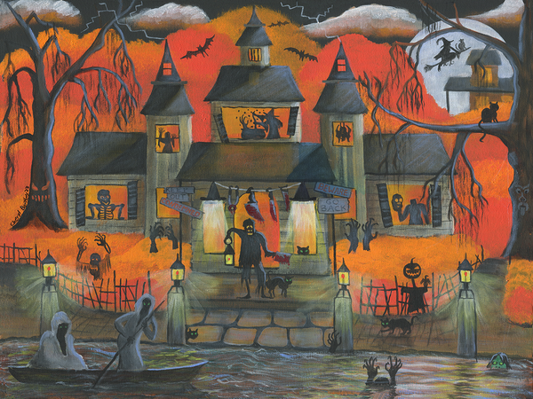 Halloween Night of the Ghouls Original Painting