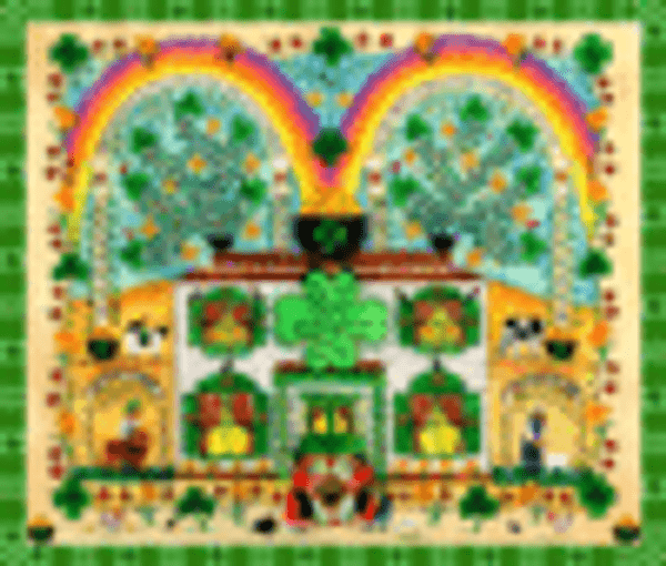 Irish Blessing Folk Art Sampler House Print 12x16