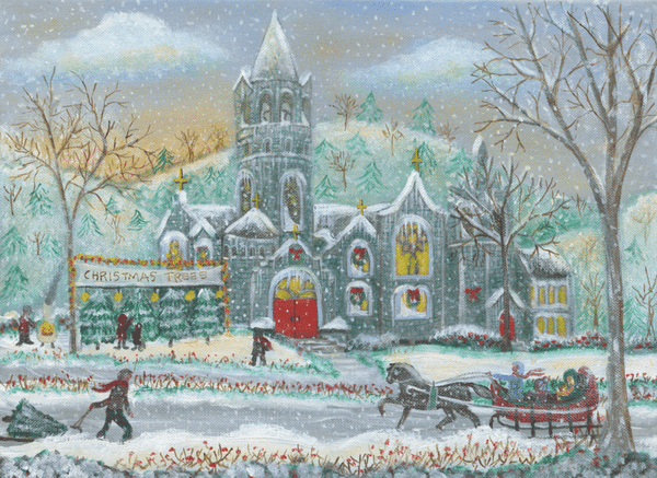 On Christmas Carry His Light Acrylic Painting SOLD
