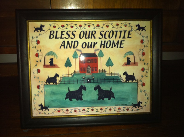 Scottie Dog House Blessing Print Framed 11x14