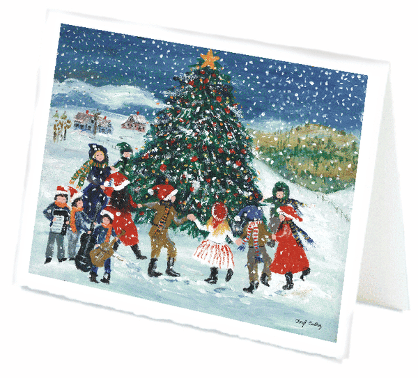 Dancing Around the Christmas Tree Greeting Card