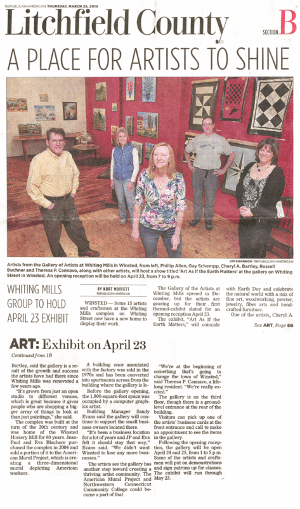Republican American 3/28/2010 Artist @ Whting Mills Gallery