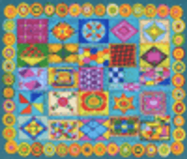 AMERICAN QUILT SAMPLER FOLK ART PAINTINGSOLD