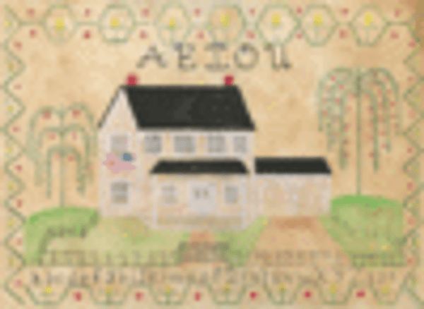 PRIMITIVE FOLK ART SAMPLER PAINTING GENERAL STORE