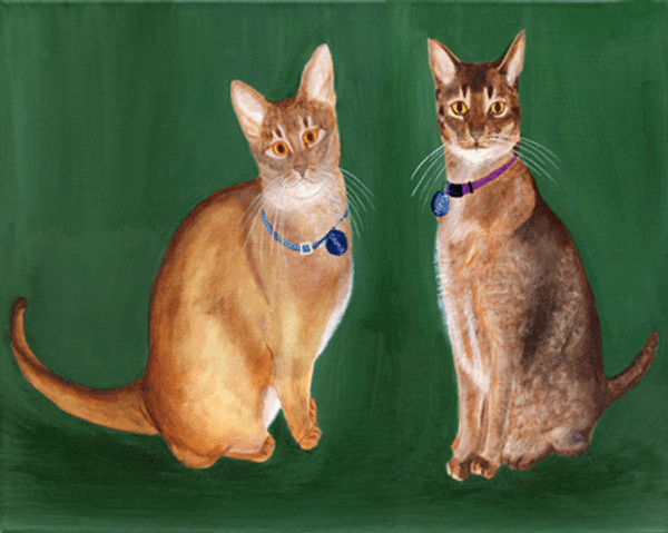 Jamie and Zippy Custom Cat Oil Painting