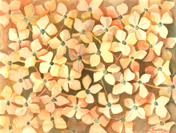 Watercolor Pretty Impatient Flower Folk Art Giclee Print 12x16