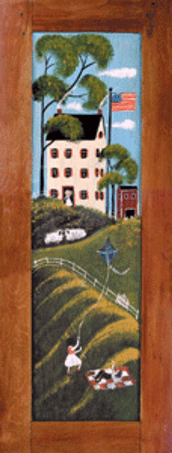MUSTARD HILL FARM ON WOOD FOLK ART PAINTING