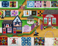 Calico Quilt Festival Folk Art Print
