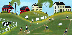 Country Farmyard Baseball Game at School House Print 12x16