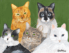 Cute 5 Cats Print