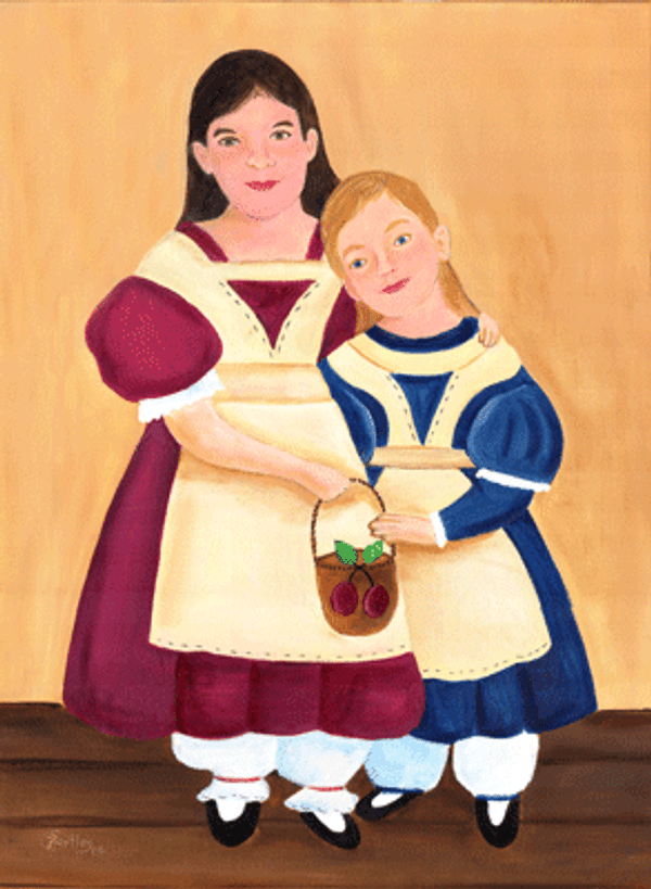 Primitive Sisters Custom Folk Art Painting
