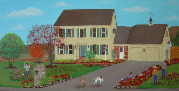 Snavely House Folk Art Painting