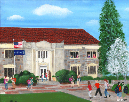 Norwood School custom Folk Art painting