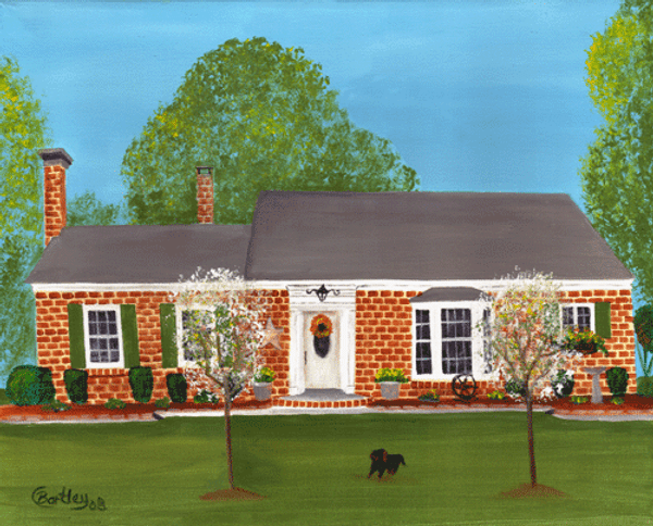 Custom 15x30 Acrylic Painting Portrait Your Home & Pets