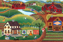 FLIGHTS OF FANCY KITES QUILTS BARNS Print