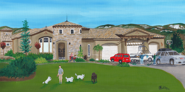 Dougherty House Painting Portrait and Pets