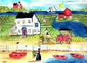 Crows Nest Inn by Ocean Folk Art Print