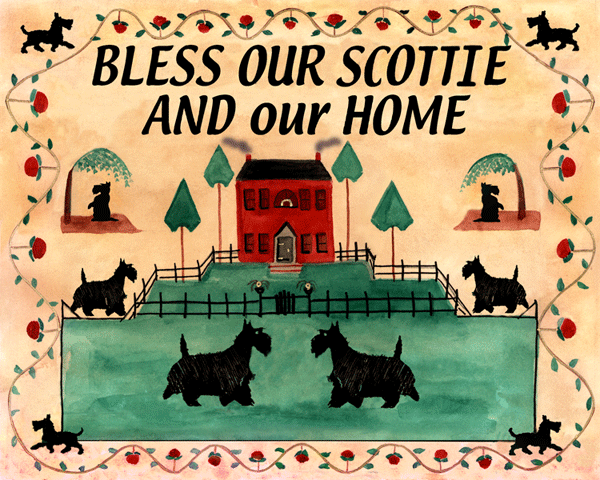 Scottie Dog House Blessing Giclee