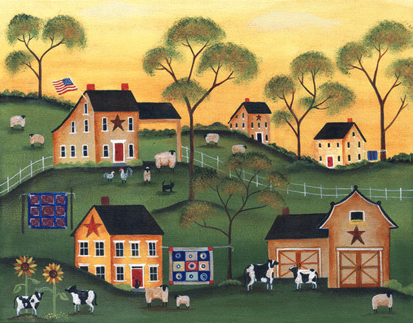 Sunrise Farm of Yesteryear Folk Art