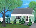 Jasim's House Summertime Folk Art Painting