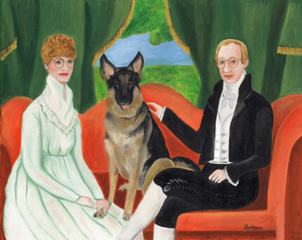 Worrel Primitive Portrait & German Shepherd