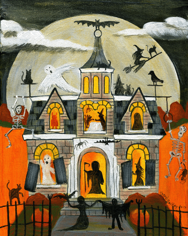 Halloween FullMoon Party Print 11x14