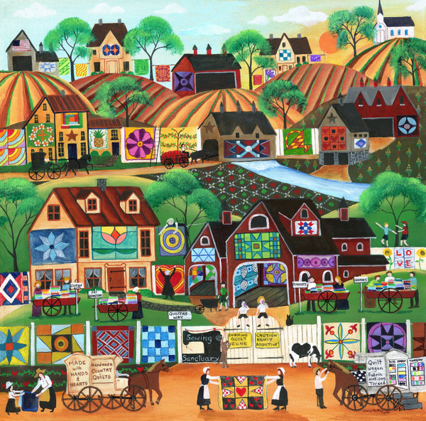 Quilters Way Folk Art Painting SOLD