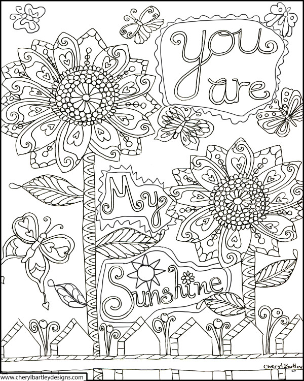 You are My Sunshine FREE Coloring Page