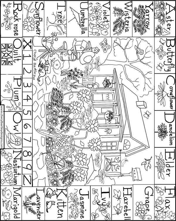 FREE download Down a Garden Path Coloring page 