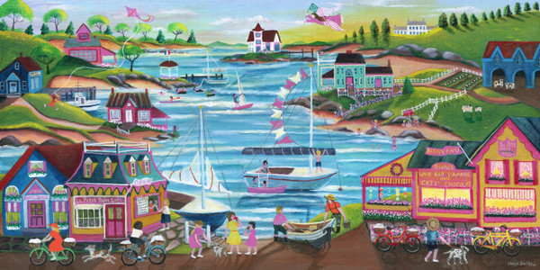 Original Folk Art Painting Provence Rivage de Rose Angel Peace SOLD