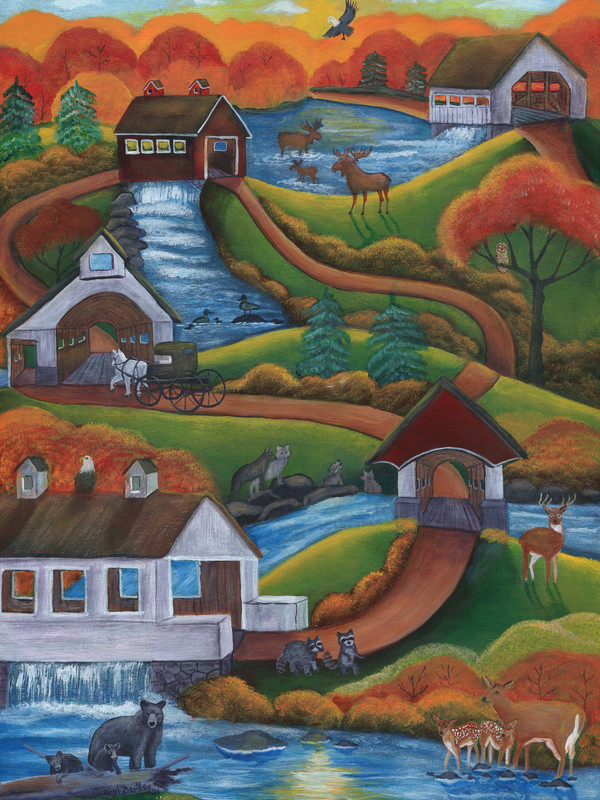 Original Painting Follow the Covered Bridge Road SOLD