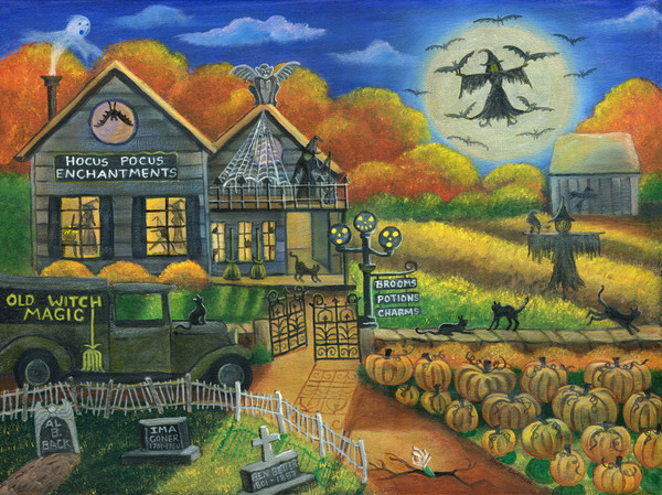 Halloween Hocus Pocus Enchantments Original Painting SOLD