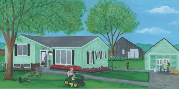 Margaret Farmhouse Custom Folk Art Painting
