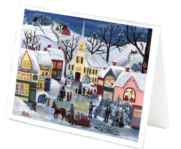 Sanata Christmas Village Greeting Card
