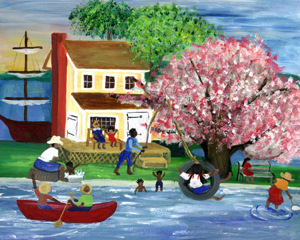 ISLAND FOLKS SUMMERTIME FUN FOLK ART PRINT