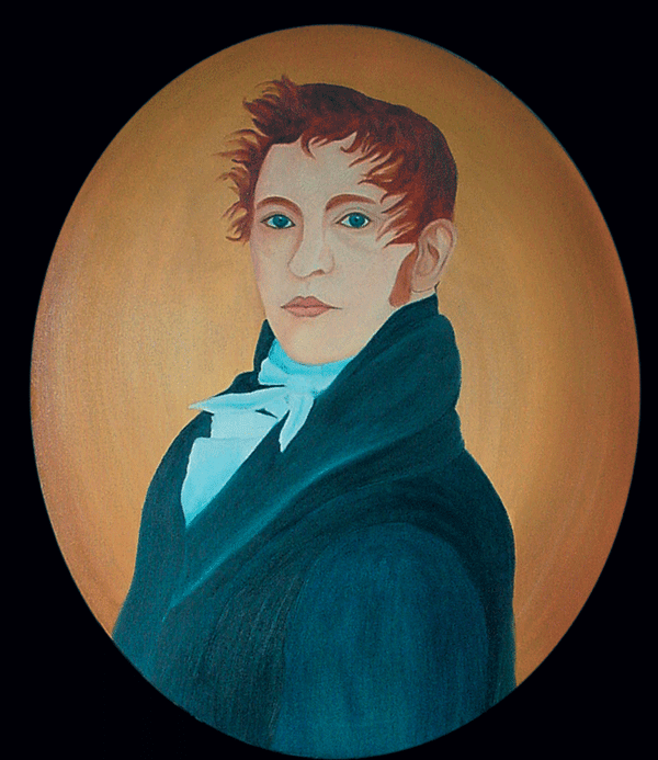 PRIMITIVE FOLK ART PAINTING PORTRAIT BABY IN BLUE