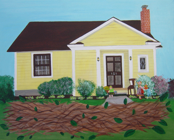 Kerry's House in a Bird Nest Folk Art Painting