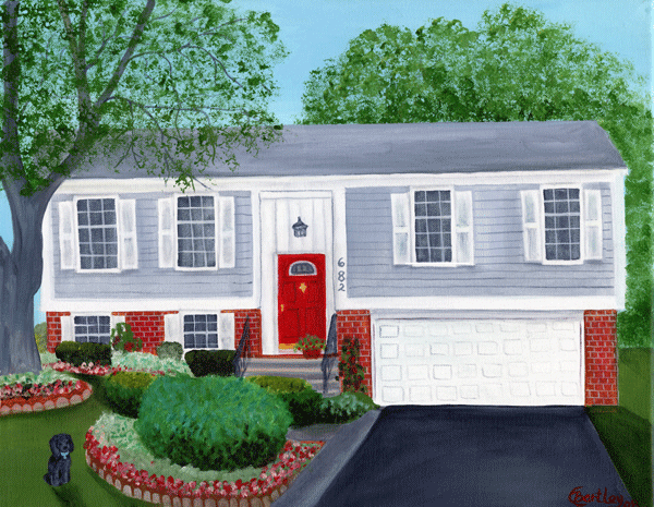 Maureen's House Custom Folk Art Painting